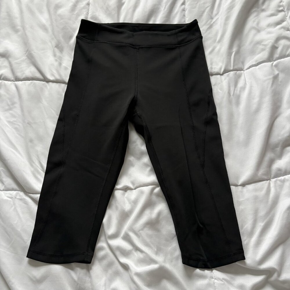 Ivy Park Black Athletic Leggings Cropped Capri Womens Size Medium Nylon